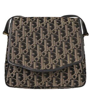 Christian Dior Black Canvas Trotter Shoulder Bag AQ00045